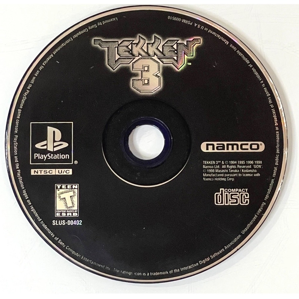 Tekken 3 Sony PlayStation 1 PS1 Namco Fighting Game Disc Only SLUS-00402 NTSC